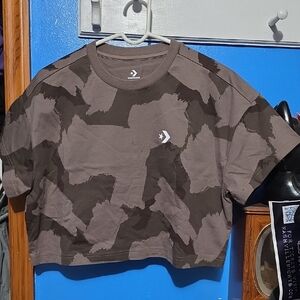Converse Brown Camouflage Crop Top